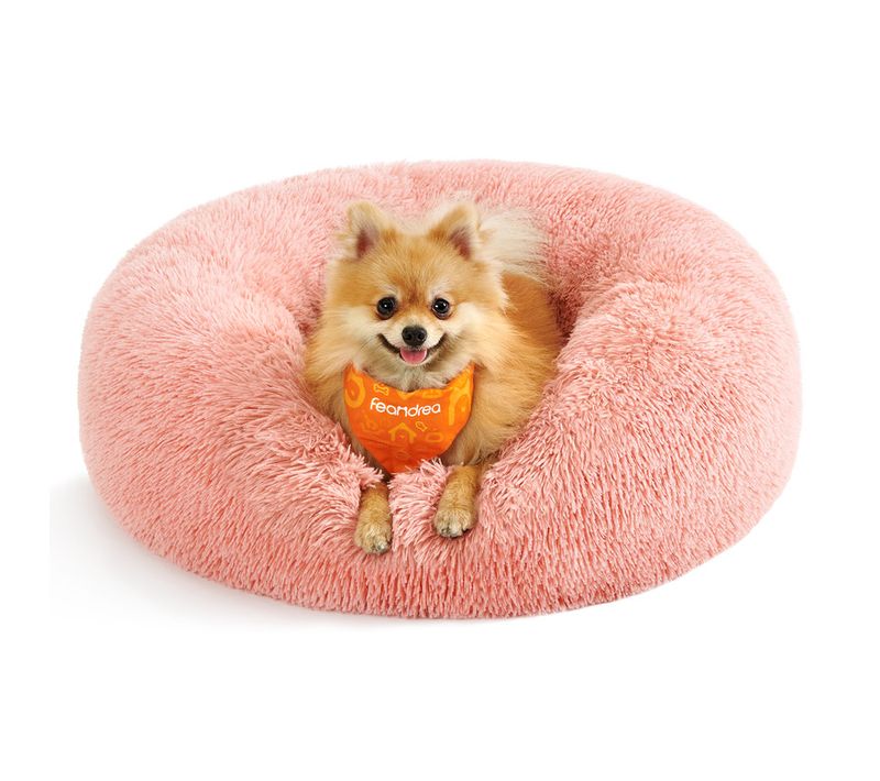 Panier Pour Chien, Lit Ronde En Forme De Beignet, Canapé, Coussin Central Amovible Et Lavable