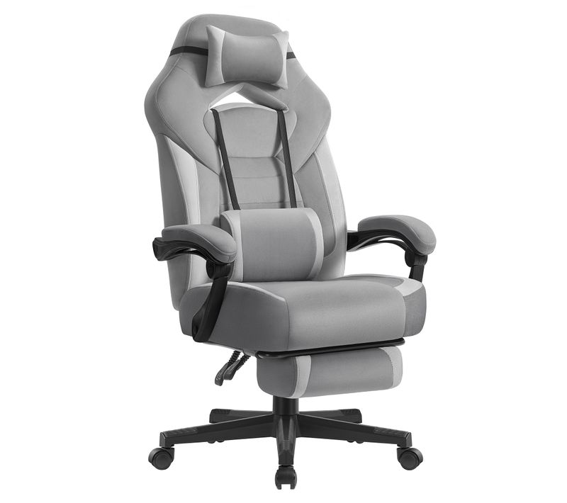 Chaise De Jeu, Ergonomique,  Capacité De Charge De 150 Kg, Gris Ardoise Et Gris Tourterelle