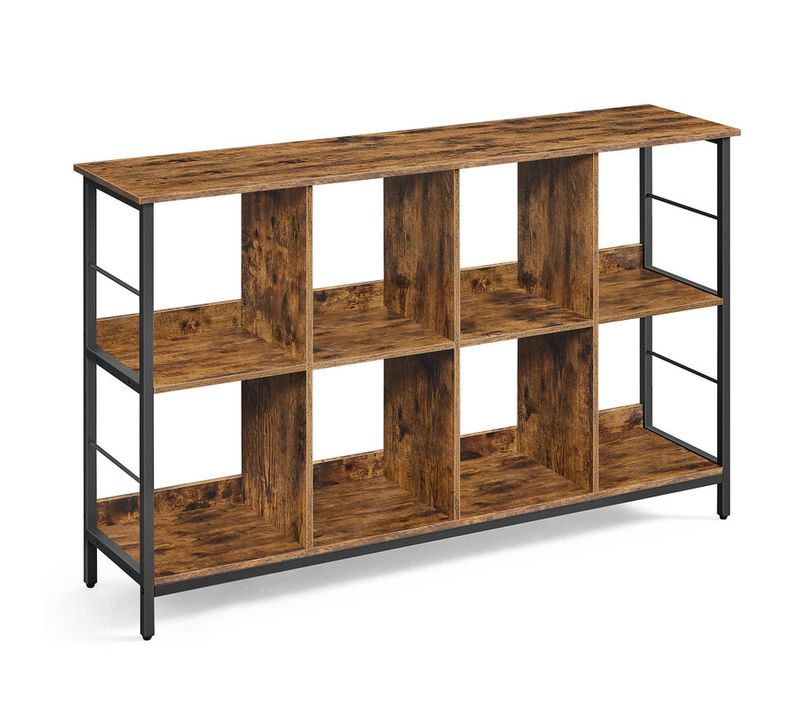 Meuble De Rangement 2 Niveaux, Étagère Rangement, Bibliothèque Style Industriel, 8 Cubes