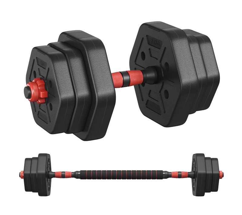 Set D’haltères, Haltères Avec Barre De Connexion, Hexagonales, Pour L’entraînement, La Musculation