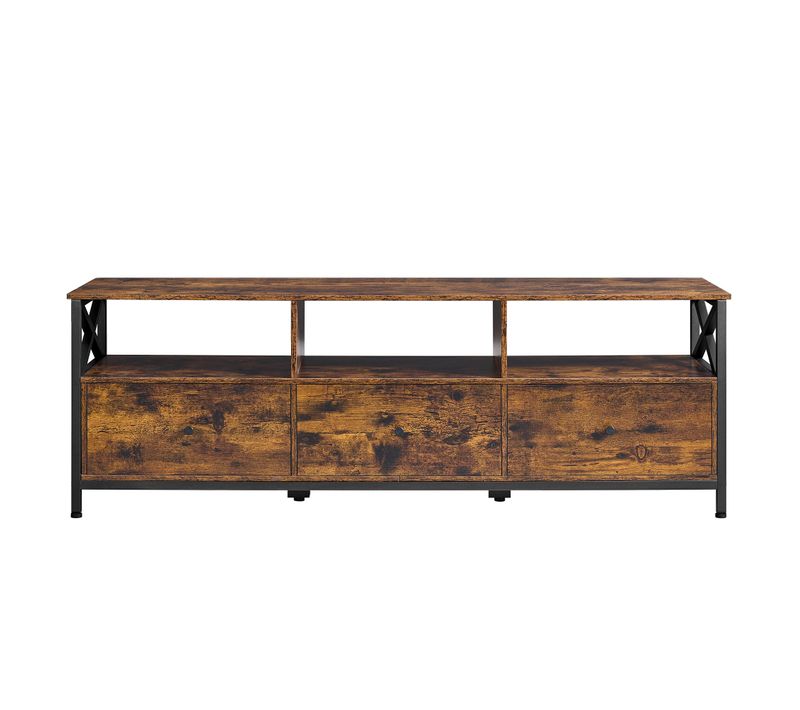 Support Télé, Jusqu’à 65 Pouces, Espace De Rangement Généreux, 147 X 40 X 50 Cm, Marron Et Noir