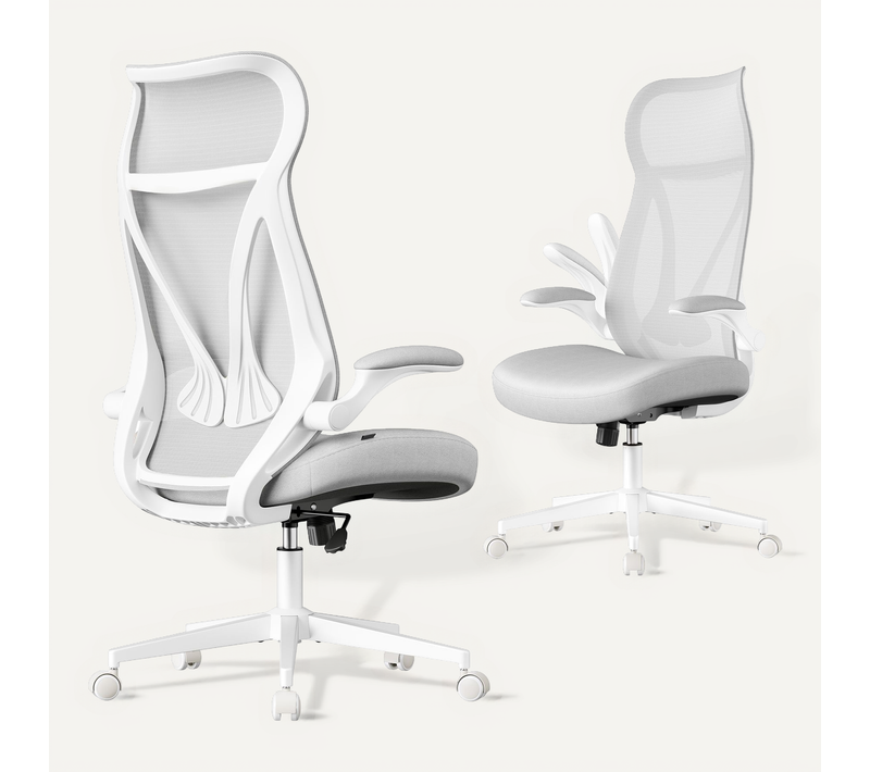 Fauteuil De Bureau,hauteur Réglable,chaise Pivotante Avec Appui-tête, Supporte Jusqu’à 150 Kg, Gris