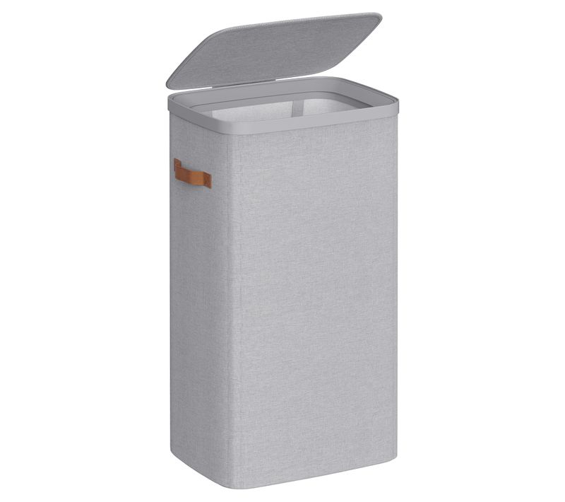 Panier à Linge,100 L, Montage Facile,  Sac Interne Amovible, 42 X 32 X 75 Cm, Gris