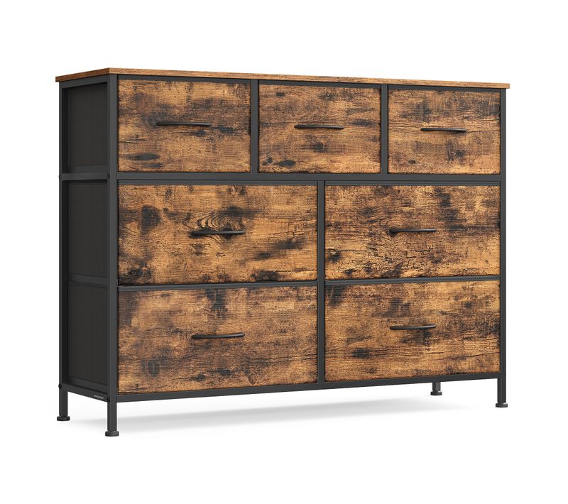 Commode 7 Tiroirs, Meuble De Rangement Pour Chambre,pour Couloir, Entrée, Salon