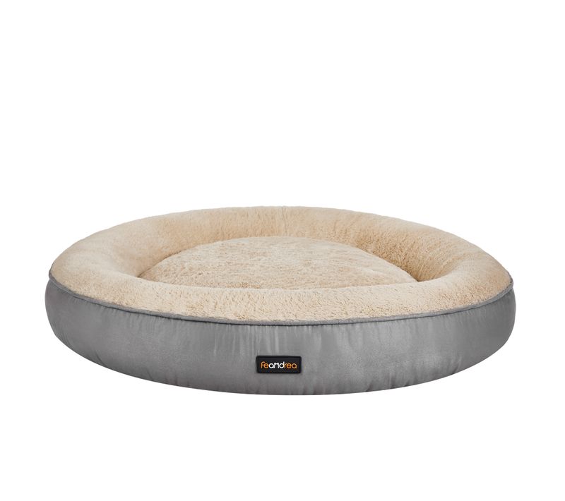 Panier Pour Chien Rond, Lit Chat Donuts, Diamètre 80 Cm, Gris Clair