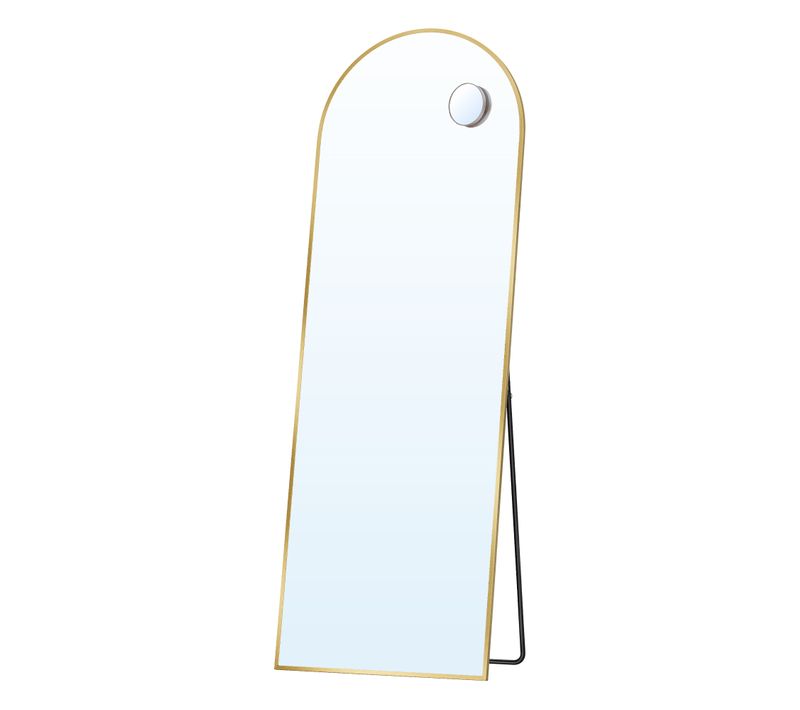 Miroir Intégral, 150 X 40 Cm, Arqué, à Poser Au Sol, Cadre En Alliage D’aluminium, Noir D'encre