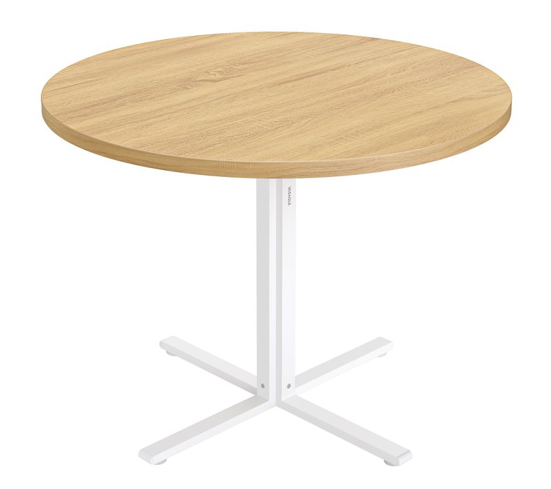 Table Ronde, Surface Résistante à L'eau, 80 Cm De Diamètre, 74,8 Cm De Hauteur, Doré Chêne