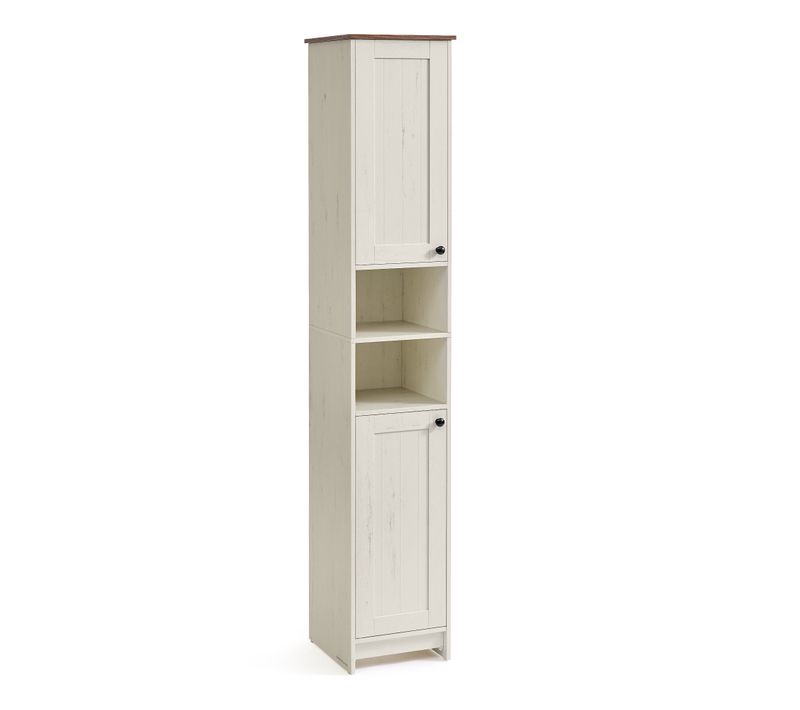 Meuble De Salle De Bain Haut, Toolless Assemblage Sans Outils, Réglables, 30 X 30 X 170 Cm, Blanc