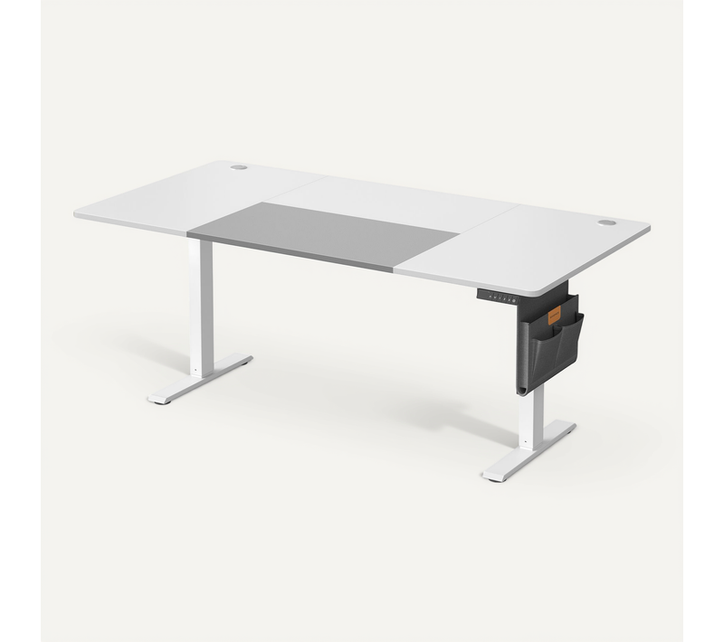 Bureau électrique Réglable En Hauteur, Assis-debout, Mémoire 4 Hauteurs, Port USB-c, Blanc Et Gris