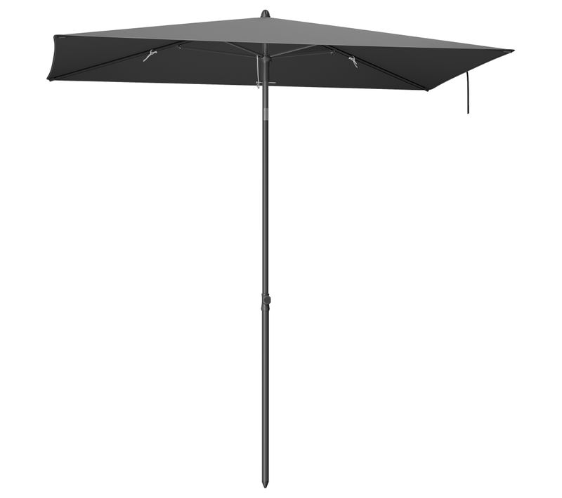 Parasol Rectangulaire Inclinable 232 X 149 Cm, Protection Solaire Upf 50+, Gris