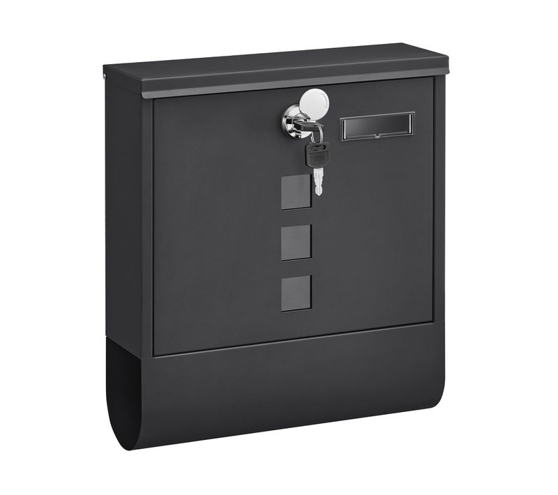 Boîte Aux Lettres Murale, Avec Serrure, Porte-nom, Pour Courriers, Journaux, Magazines, Noir