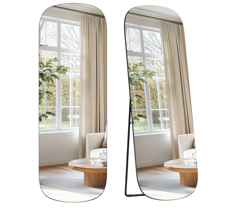 Miroir Sur Pied Pleine Longueur, 160 X 50 Cm,Pour Chambre à Coucher, Dressing, Noir D'encre