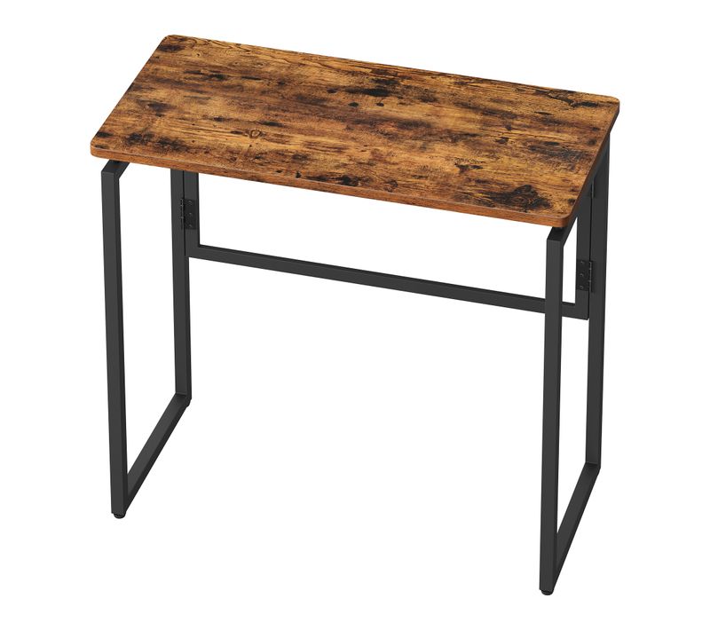 Bureau Pliable, 80 X 40 Cm, Table D’appoint Pour Balcon, Chambre, Montage Rapide, Marron