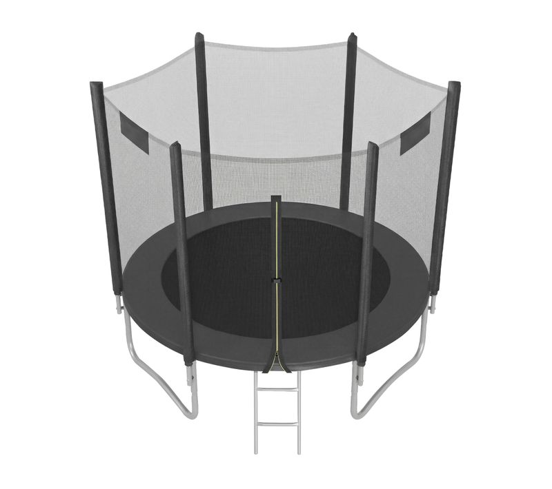 Trampoline Avec Filet De Sécurité, Diamètre 183 Cm, Cadre En Acier, Échelle, Noir