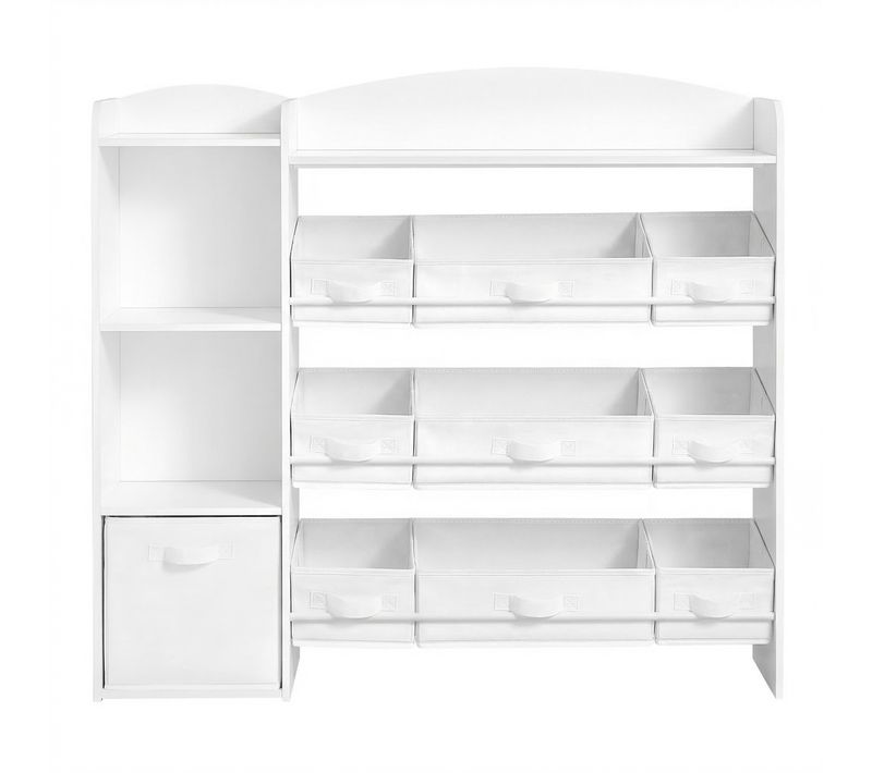 Meuble De Rangement Pour Jouets Enfants, étagère Montessori Avec Paniers Et Bacs, Blanc