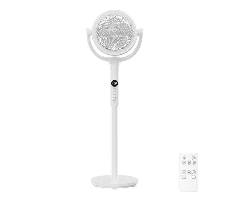 Ventilateur Sur Pieds Silencieux, 15 Vitesses, Télécommande, Oscillation Large, Minuterie, Blanc