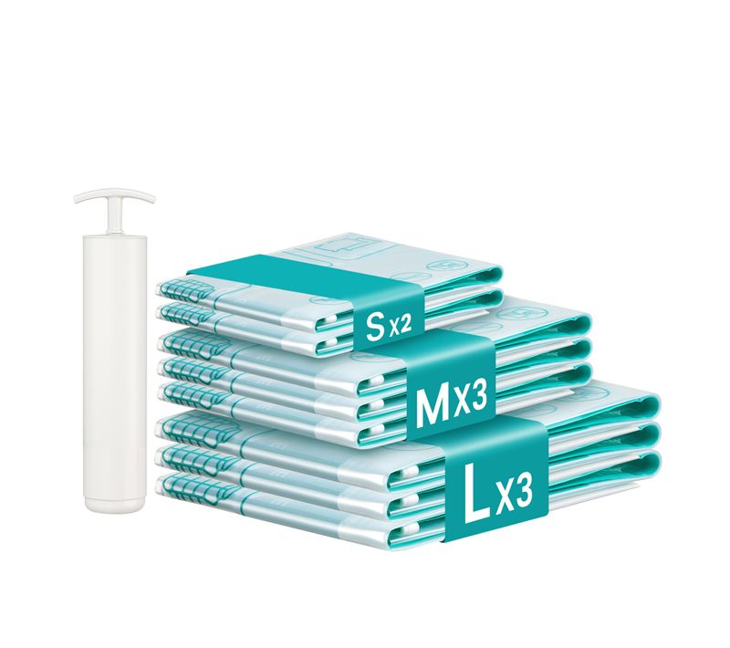 Sacs De Rangement Sous Vide, Lot De 8, Réutilisables, Rangement Pour Draps Et Vêtements, Transparent