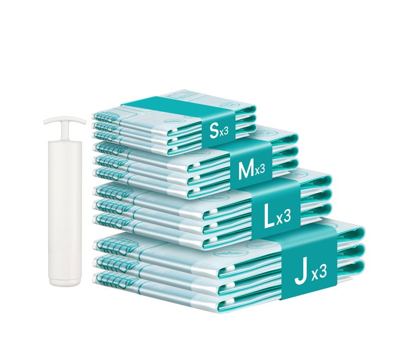 Sacs De Rangement Sous Vide, Lot De 12, Réutilisables, Transparent