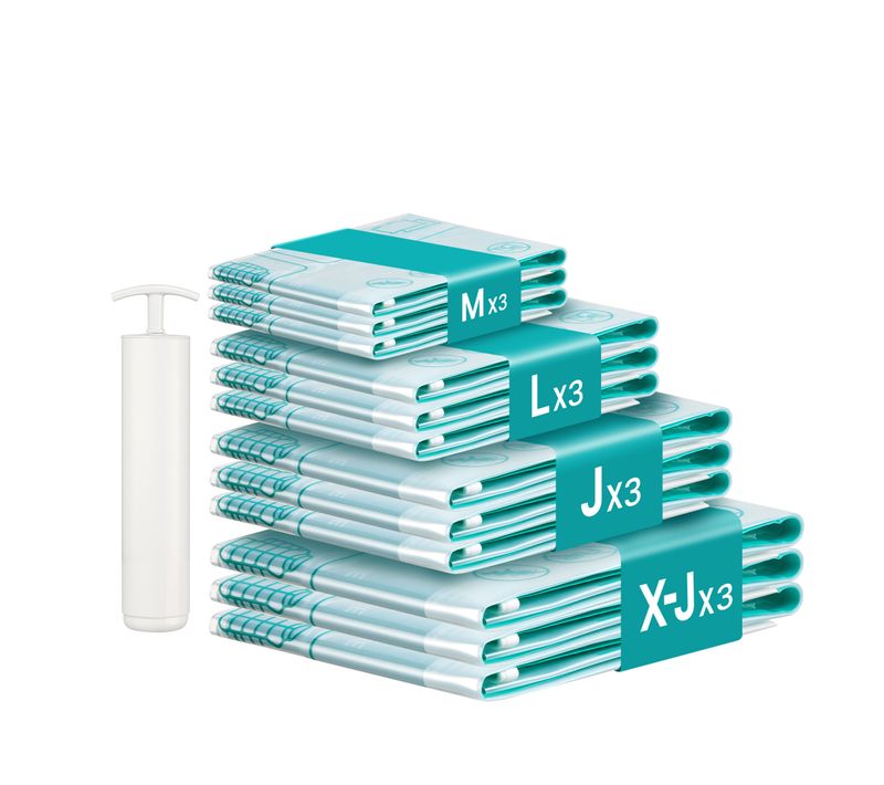 Sacs De Rangement Sous Vide, Lot De 12, Réutilisables, Transparent