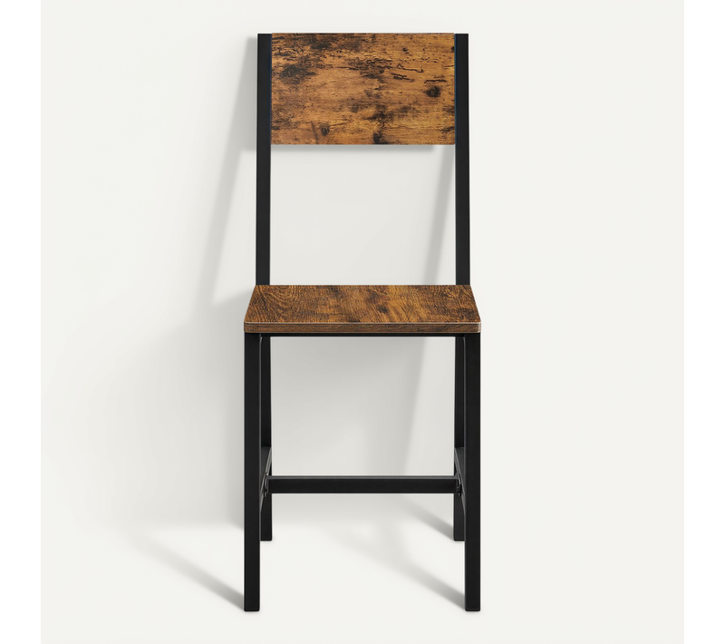 Chaise Salle à Manger Lot De 4, Cadre En Acier, Style Industriel, Marron Et Noir
