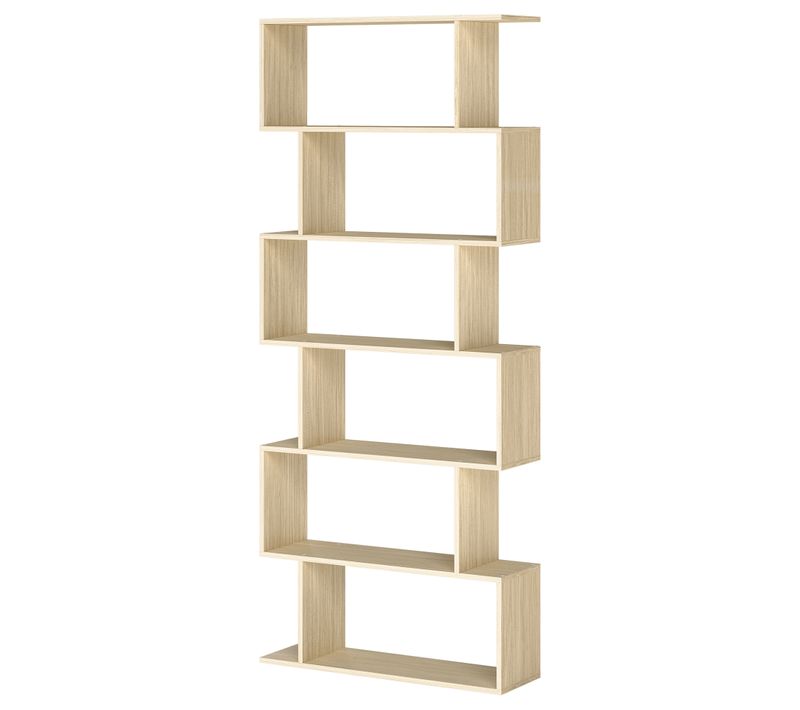 Meuble De Rangement Sur 6 Niveaux, 24 X 70 X 191,6 Cm, Cloison Séparateur, Beige