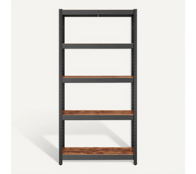 étagère De Rangement, Bibliothèque, 5 Niveaux, étagères Réglables, Marron Et Noir