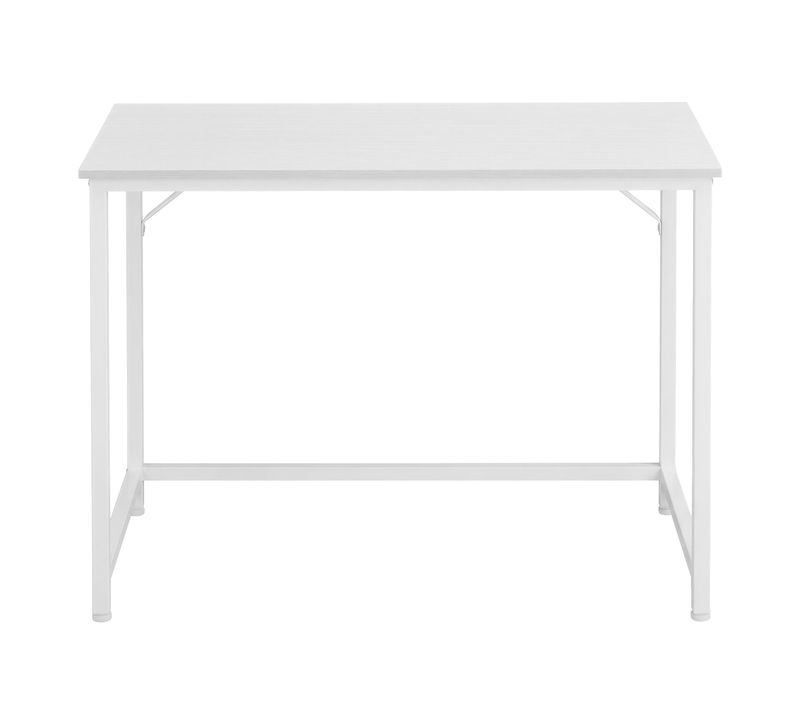 Bureau D'ordinateur, Table, Pour Bureau, Chambre, Salon, Cadre En Métal, Blanc