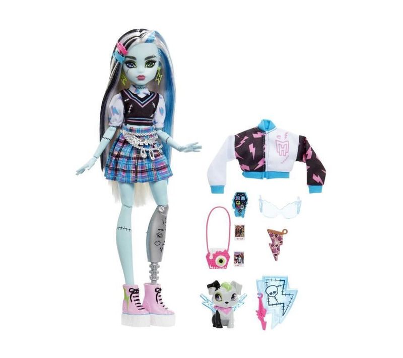 Monster High  Frankie Stein Avec Animal  Poupée  4 Ans Et +  Monster High  Hhk53  Poupee Mannequin M