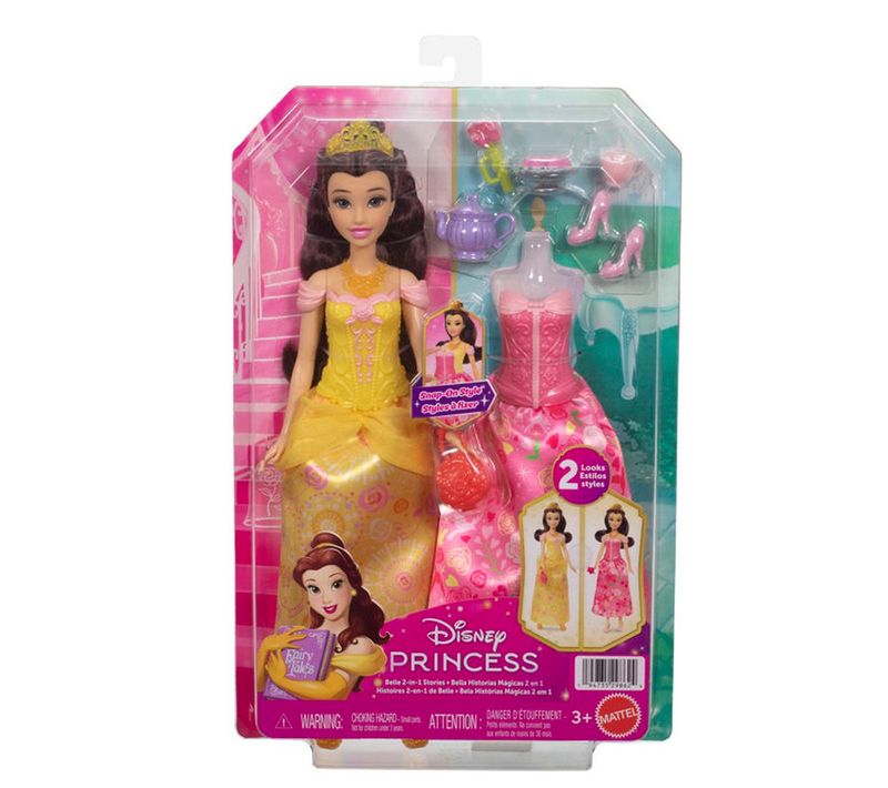 Poupée Belle 2-en-1 Disney Princess 29,5 Cm - 2 Tenues, 9 Accessoires