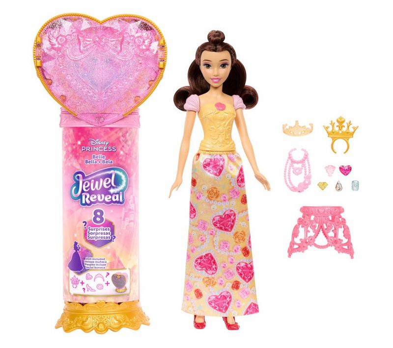 Poupée Princesse Belle - Sceptre Cœur Révélateur, Jupe Amovible Et Accessoires