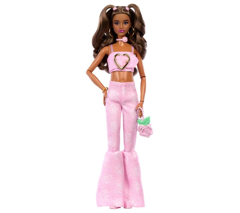 Poupée Mode Deluxe Tenue Rose Coeur - 29,5 Cm, Cheveux Bruns, Tenue Amovible