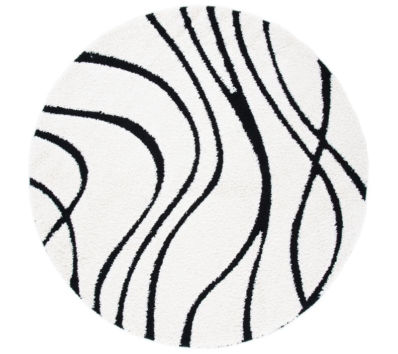 Tapis Florida Shag 152 X 152 Cm Shag Naples Ivory / Black