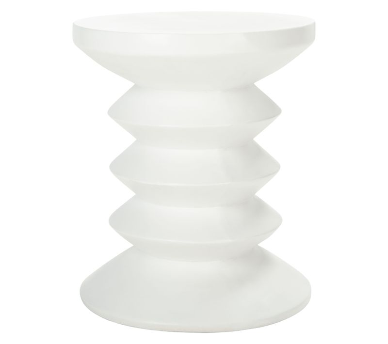 Table D'appoint Pour L'exterieur Benaya Ivoire Beton 38 X 38 X 45 Cm