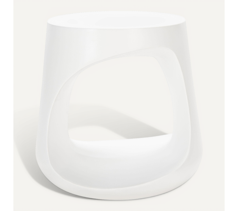 Table D'appoint Pour L'exterieur Vikki Ivoire Beton 45 X 45 X 45 Cm