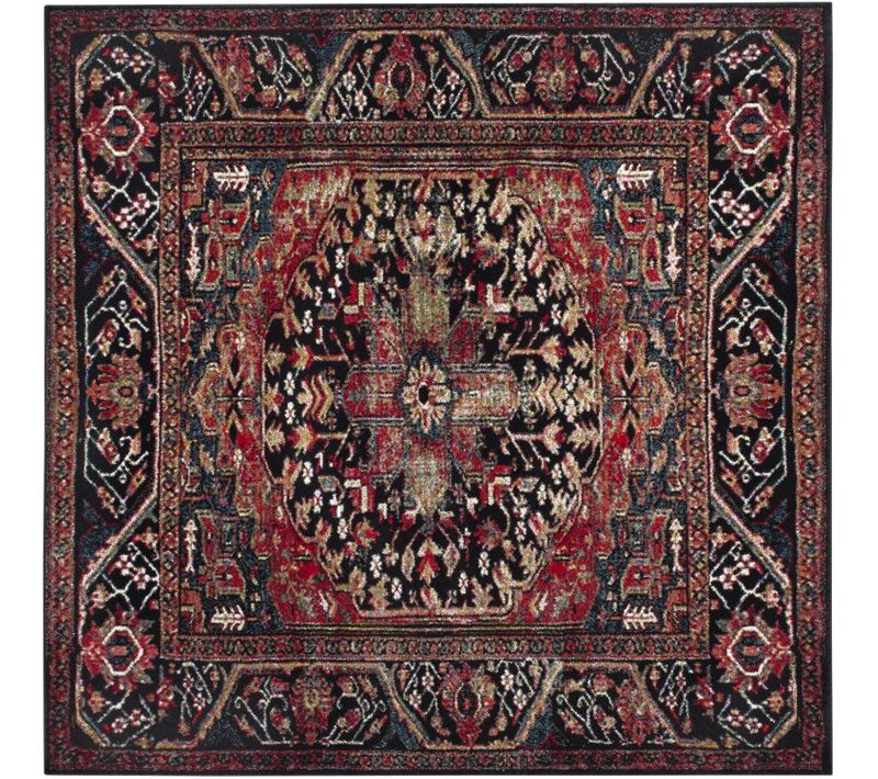 Tapis Persan 160 X 160 Cm De Transition Brooklynn Rouge / Multi