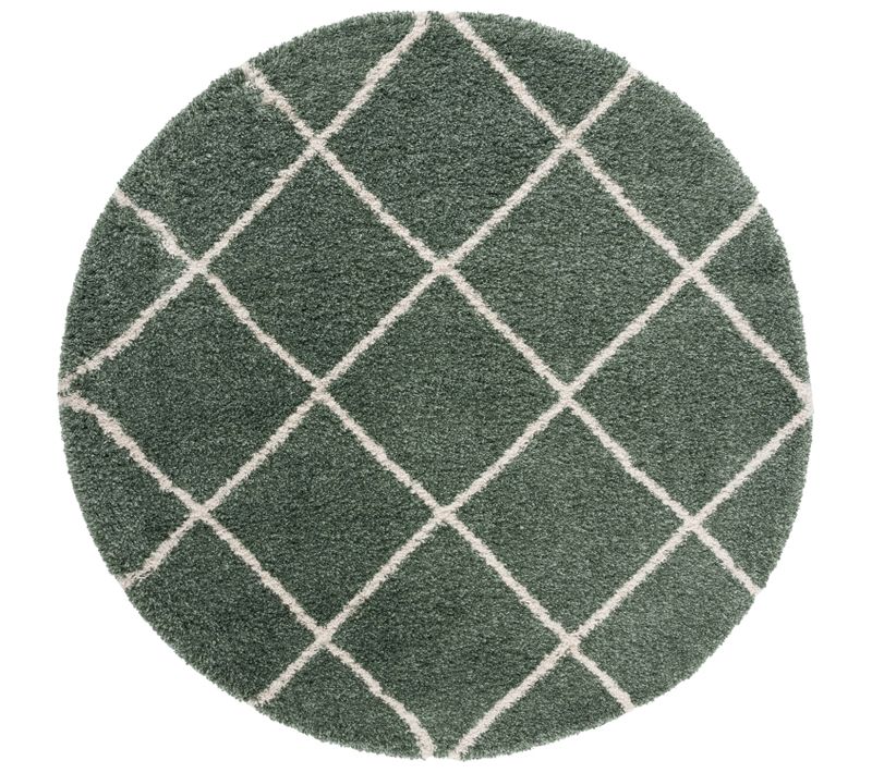 Tapis Rond Hudson Shag 213 X 213 Cm Shag Myla Vert / Ivoire