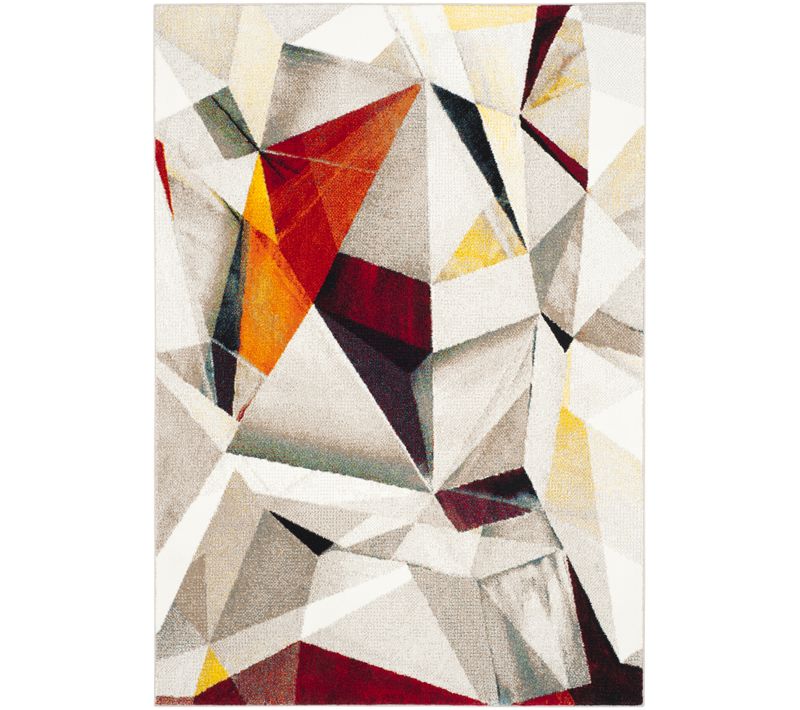 Tapis Porcello 69 X 122 Cm Abstrait Moderne Declan Gris Clair / Orange