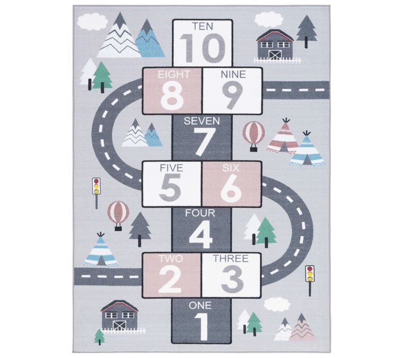 Tapis Kids Playhouse 99 X 160 Cm Moderne Orion Gris/rose