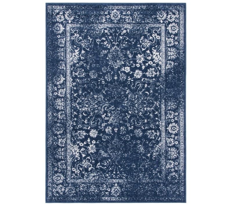 Tapis Adirondack 122 X 183 Cm Distressed Vintage Lucinda Marine / Ivoire