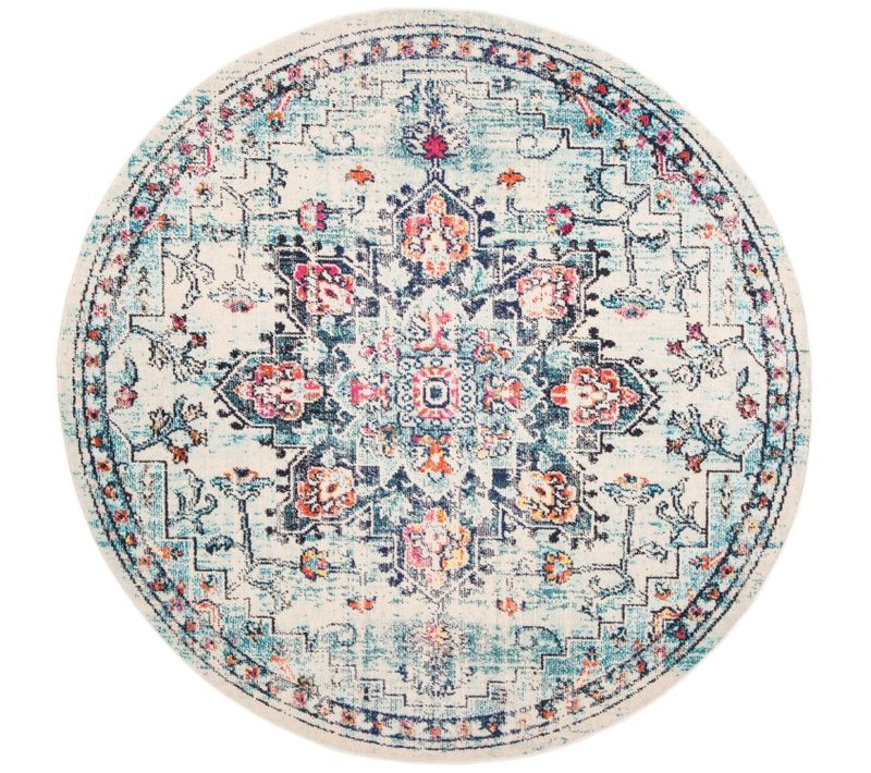 Tapis Rond Madison 236 X 305 Cm Cm De Transition Malaya Creme / Bleu