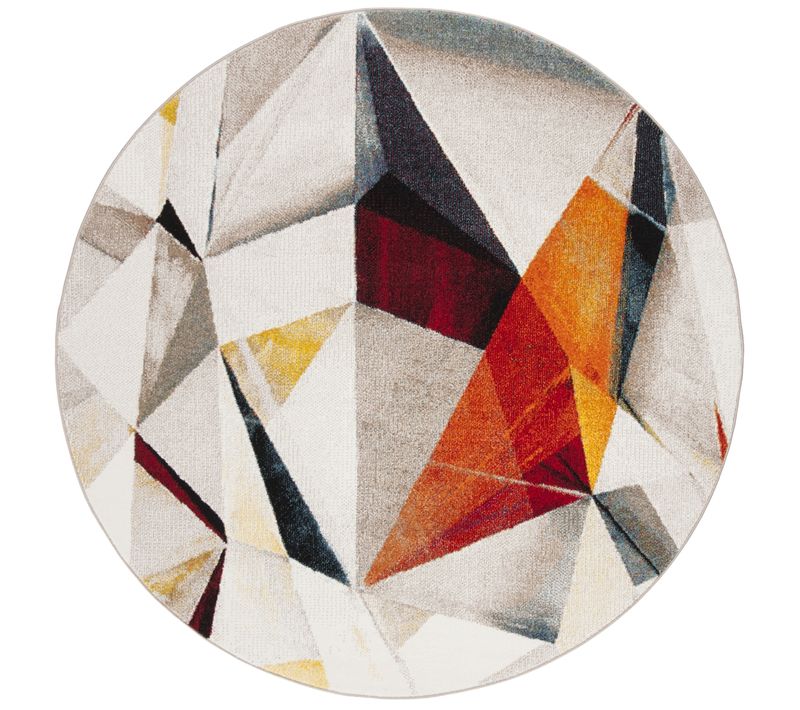 Tapis Porcello 160 X 160 Cm Abstrait Moderne Declan Gris Clair / Orange