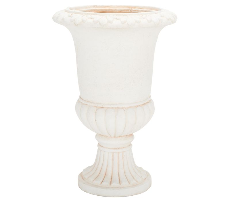 Jardiniere Paul Blanc Resine 35 X 35 X 50 Cm