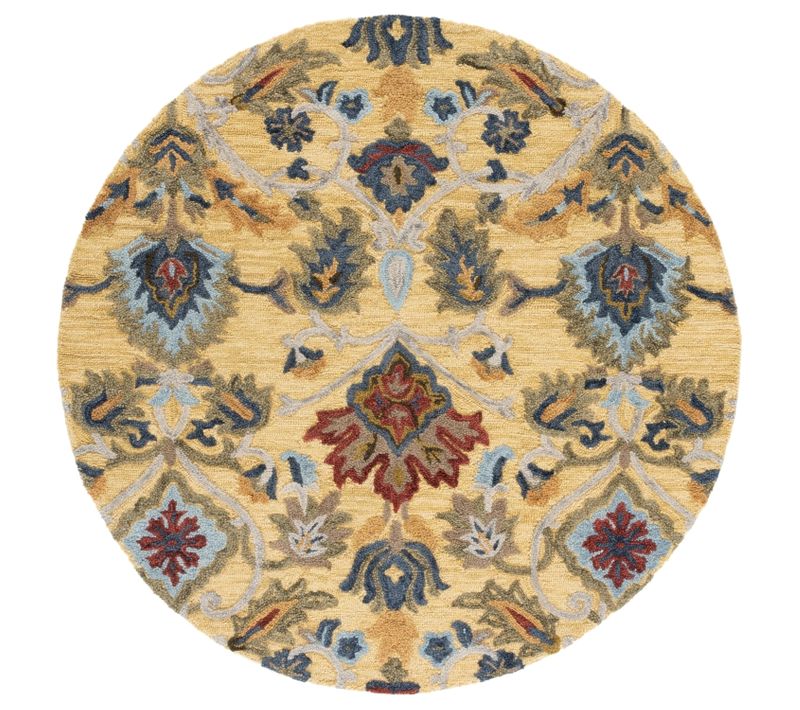 Tapis Rond Blossom 183 X 183 Cm Traditionnel Juni Or / Multicolore