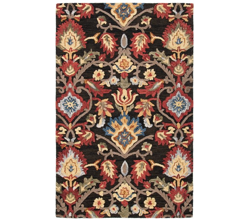 Tapis Blossom 91 X 152 Cm Traditionnel Juni Gris Charbon / Multicolore