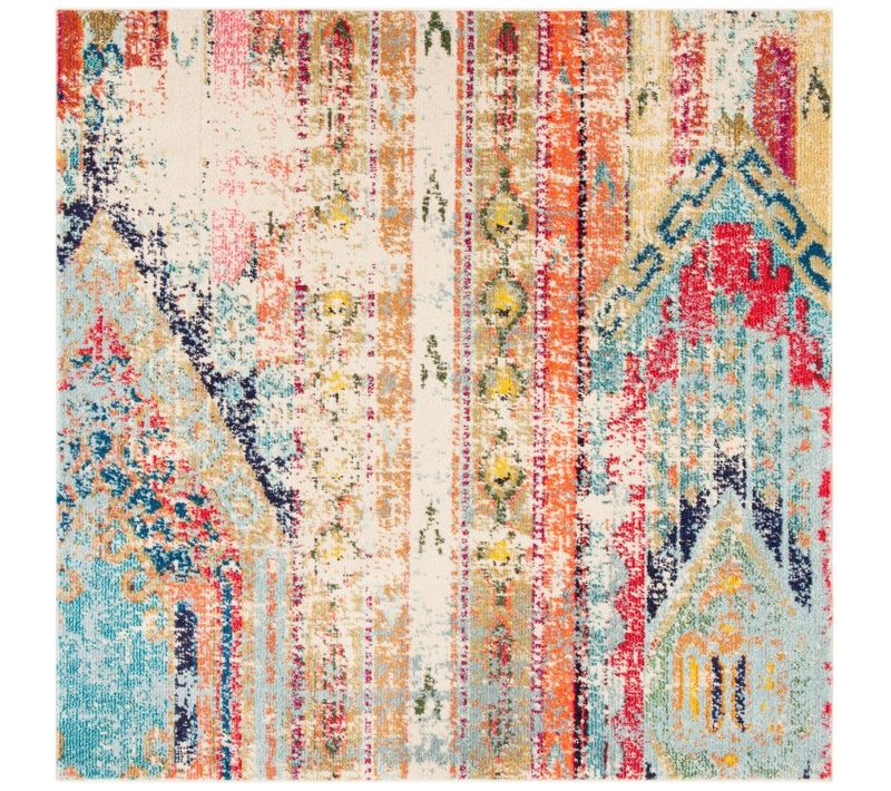 Tapis Madison 122 X 122 Cm Contemporary Emilia Bleu / Orange