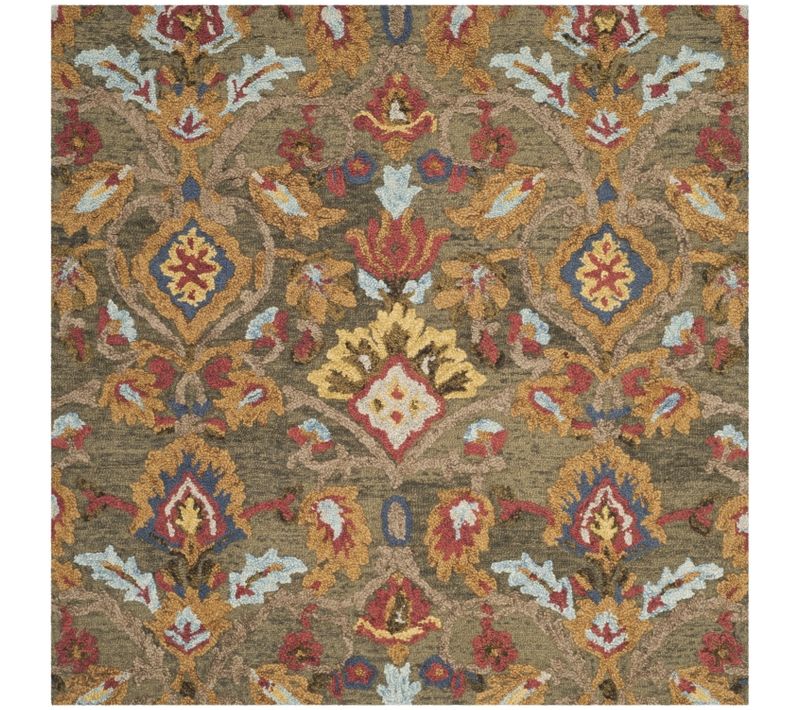 Tapis Blossom 91 X 91 Cm Traditionnel Juni Vert / Multi