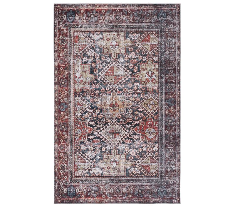 Tapis Tucson 244 X 305 Cm De Transition Minna Bleu Marine / Rouille