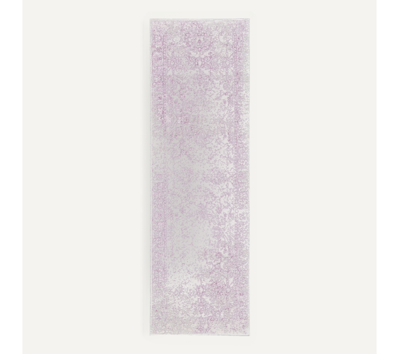 Tapis Adirondack 76 X 183 Cm Geometrique Zelia Violet / Ivoire