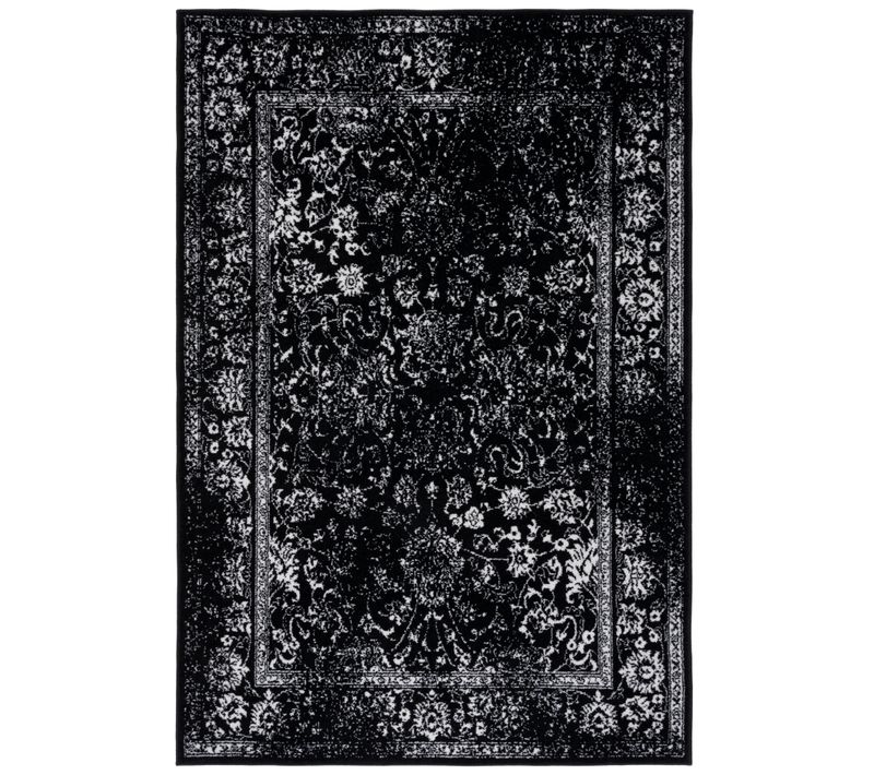 Tapis Adirondack 91 X 152 Cm Vintage Patiné Lucinda Noir/ivoire
