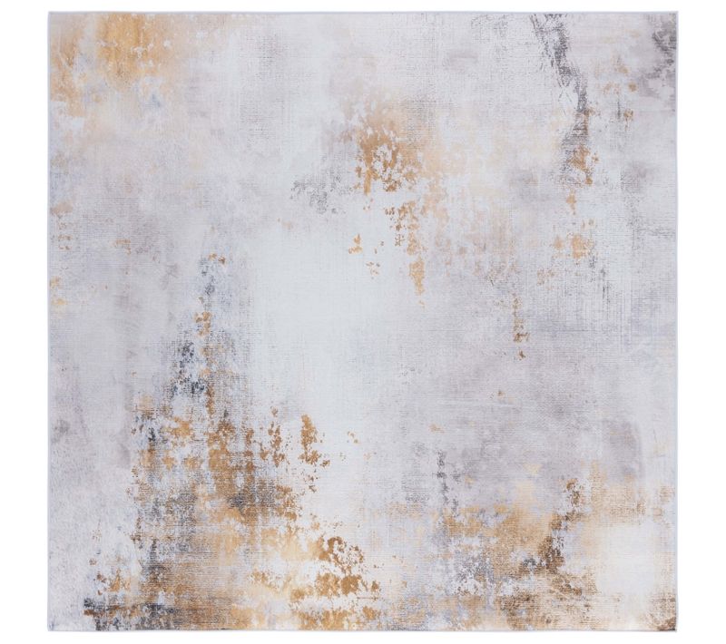 Tapis Tacoma 183 X 183 Cm Moderne Aviva Gris / Doré